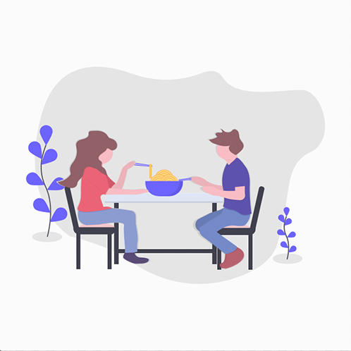 Eating Together Illustration