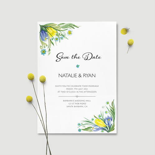 Field Flower Wedding Invitation