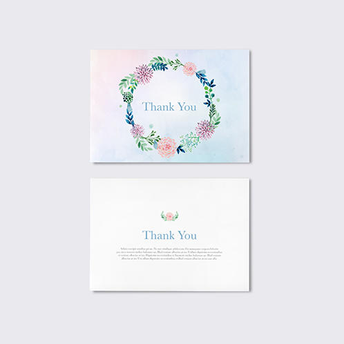 Flower Wreath Thank You Card