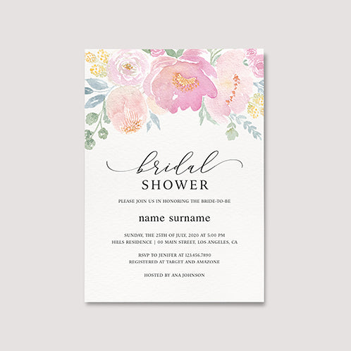 Flowery Bridal Shower Invitation