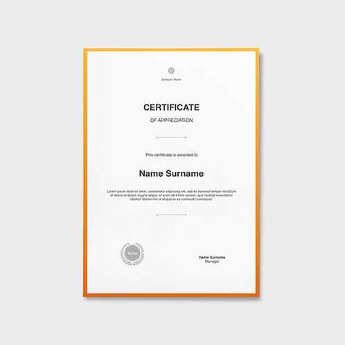 Framed Business Certificate