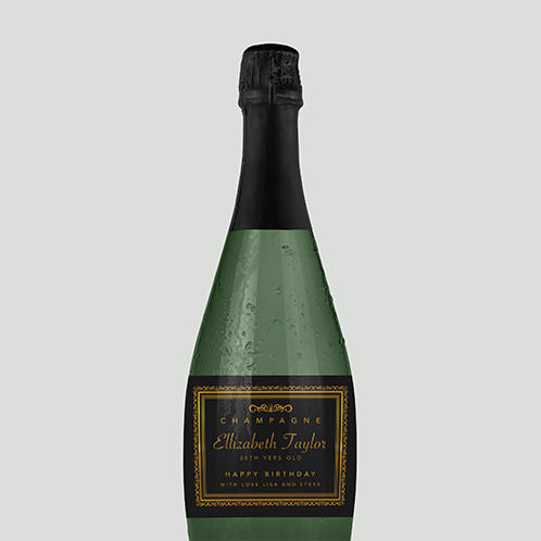 Golden Frame Champagne Label