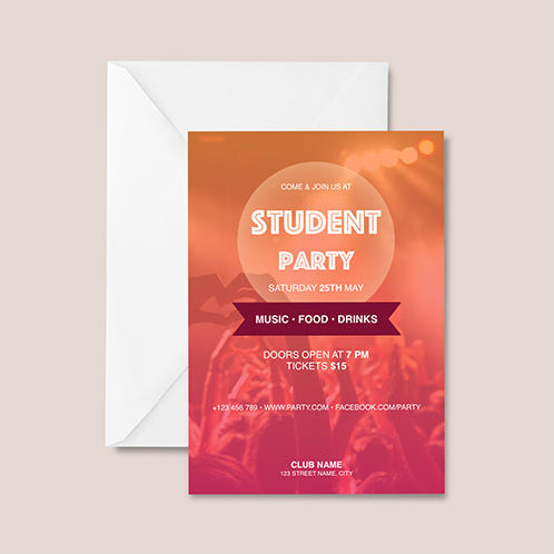 Gradient Student Party Invitation