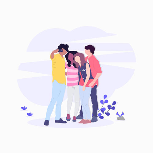 Group Selfie Illustration