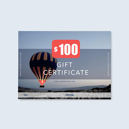 Hot Air Balloon Gift Certificate