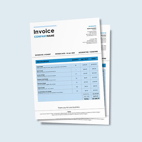 Light Blue Invoice