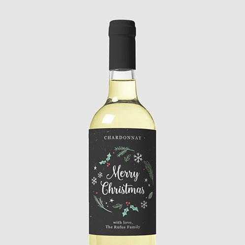 Merry Christmas Wine Label