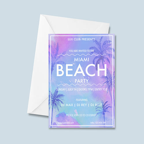 Miami Beach Party Invitation
