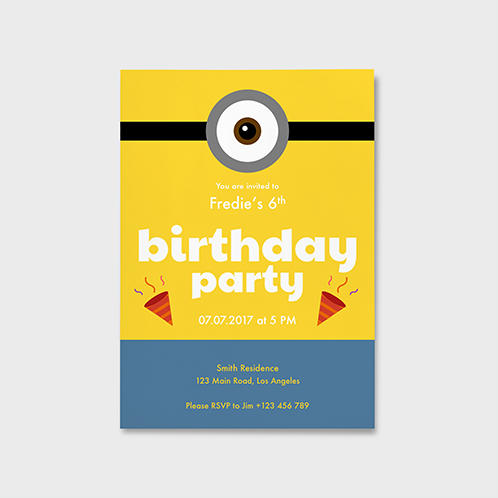 Minion Boys Birthday Invitation