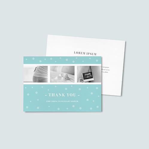 Mint Baby Shower Thank You Card