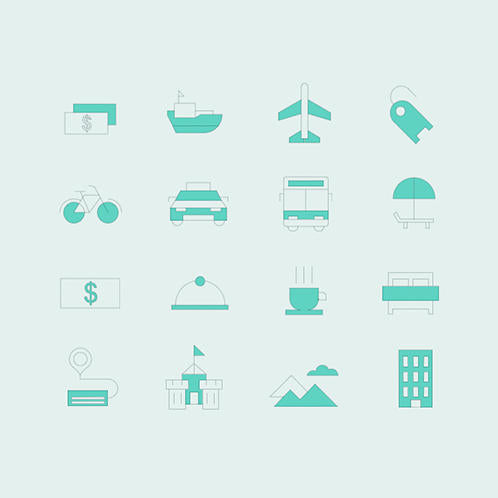 Mint Travel Icons