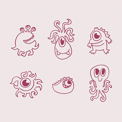 Monsters Doodles 01