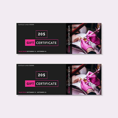 Nail Salon Gift Certificate