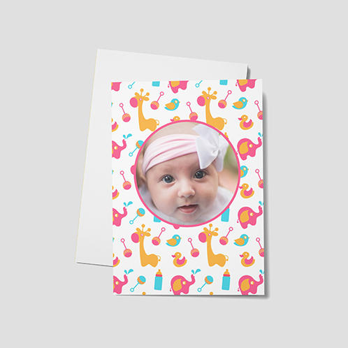Newborn Girl Photo Card