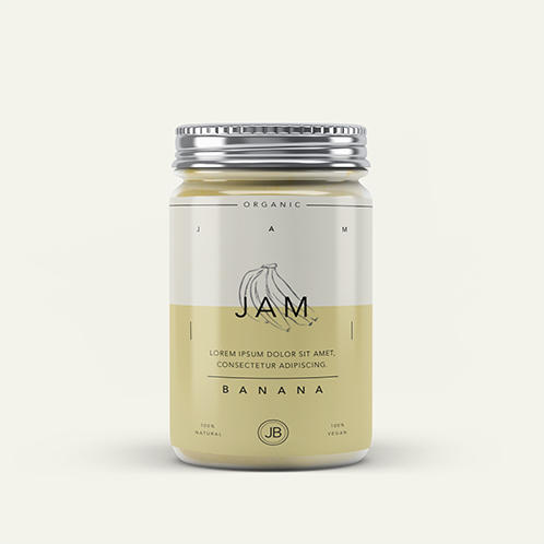 Organic Banana Jam Jar Label