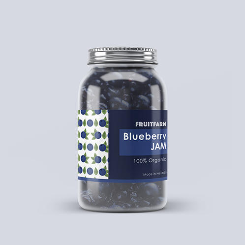 Organic Blueberry Jam Jar Label