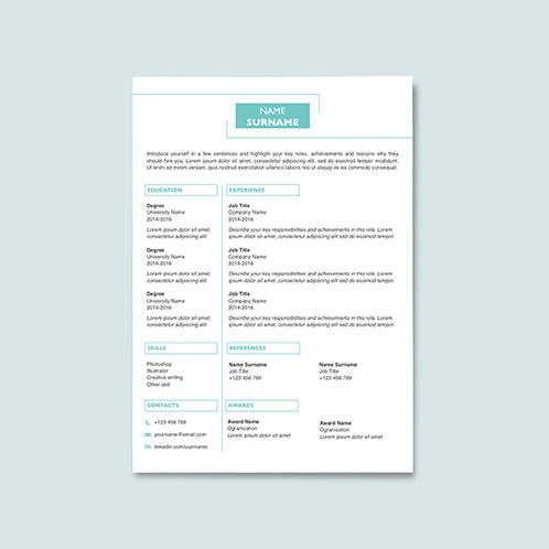 Peppermint Resume | Simple Resume Template for Pages – MyPagesTemplates.com