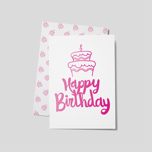 Pink Birthday Cake Card