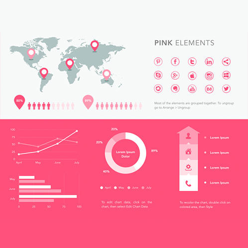 Pink Elements Infographic