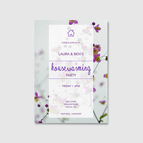 Purple Housewarming Party Invitation