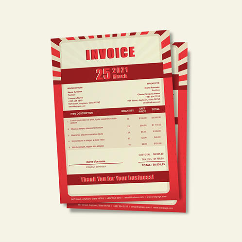Red Vintage Invoice