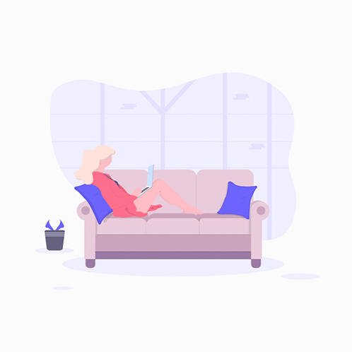 Relaxing at Home Illustration