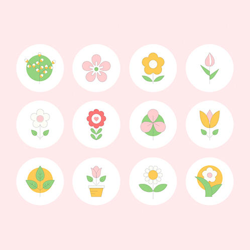 Spring Flower Icons