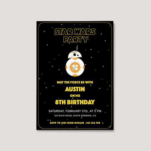 Star Wars Boys Birthday Invitation 02