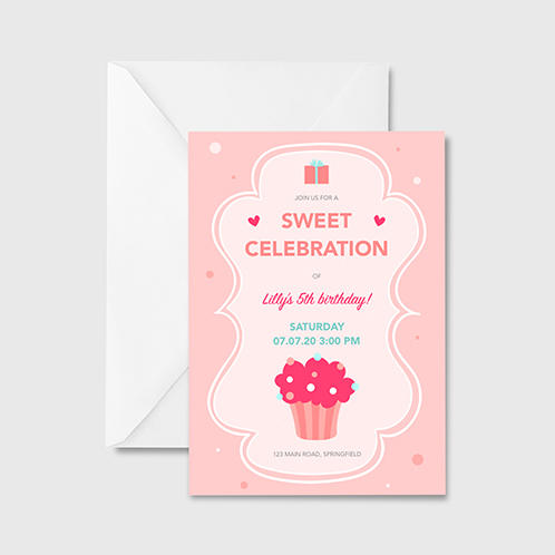 Sweet Girls Birthday Invitation
