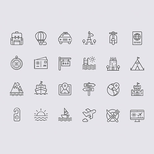 Travel Line Icons