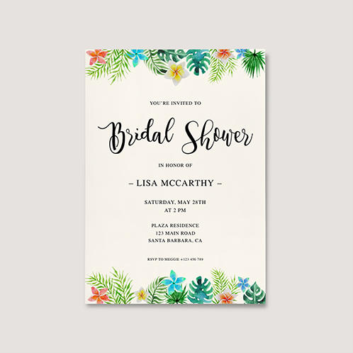 Tropical Bridal Party Invitation