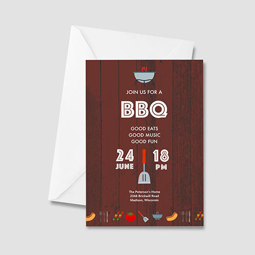 Wooden BBQ Party Invitation
